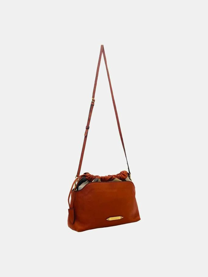 BURBERRY Little Crush Rusty Orange Check Crossbody Reems Closet