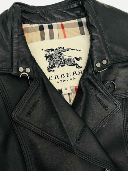 Pre-loved BURBERRY LONDON Double Breasted Black Size Medium Coat at Reems Closet