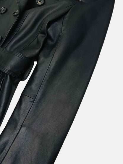 Pre-loved BURBERRY LONDON Double Breasted Black Size Medium Coat at Reems Closet