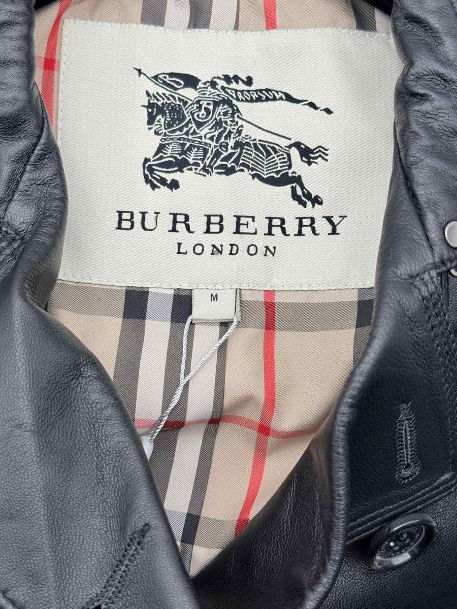 Pre-loved BURBERRY LONDON Double Breasted Black Size Medium Coat at Reems Closet