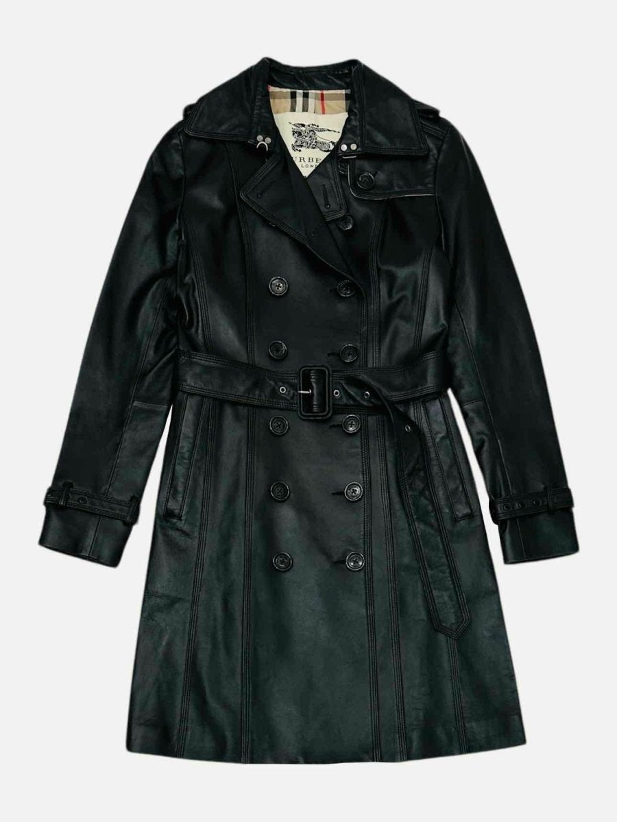 Pre-loved BURBERRY LONDON Double Breasted Black Size Medium Coat at Reems Closet