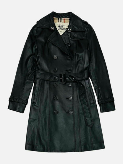 Pre-loved BURBERRY LONDON Double Breasted Black Size Medium Coat at Reems Closet