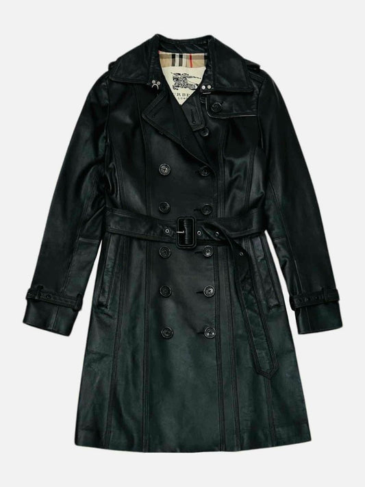 Pre-loved BURBERRY LONDON Double Breasted Black Size Medium Coat at Reems Closet