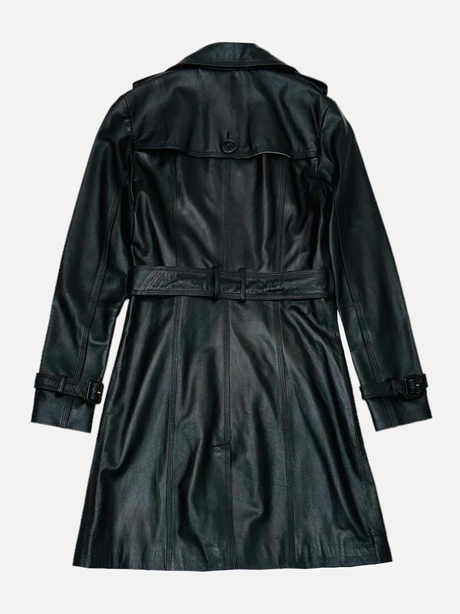 Pre-loved BURBERRY LONDON Double Breasted Black Size Medium Coat at Reems Closet
