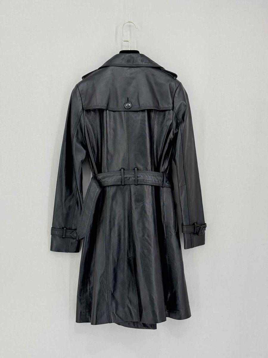 Pre-loved BURBERRY LONDON Double Breasted Black Size Medium Coat at Reems Closet
