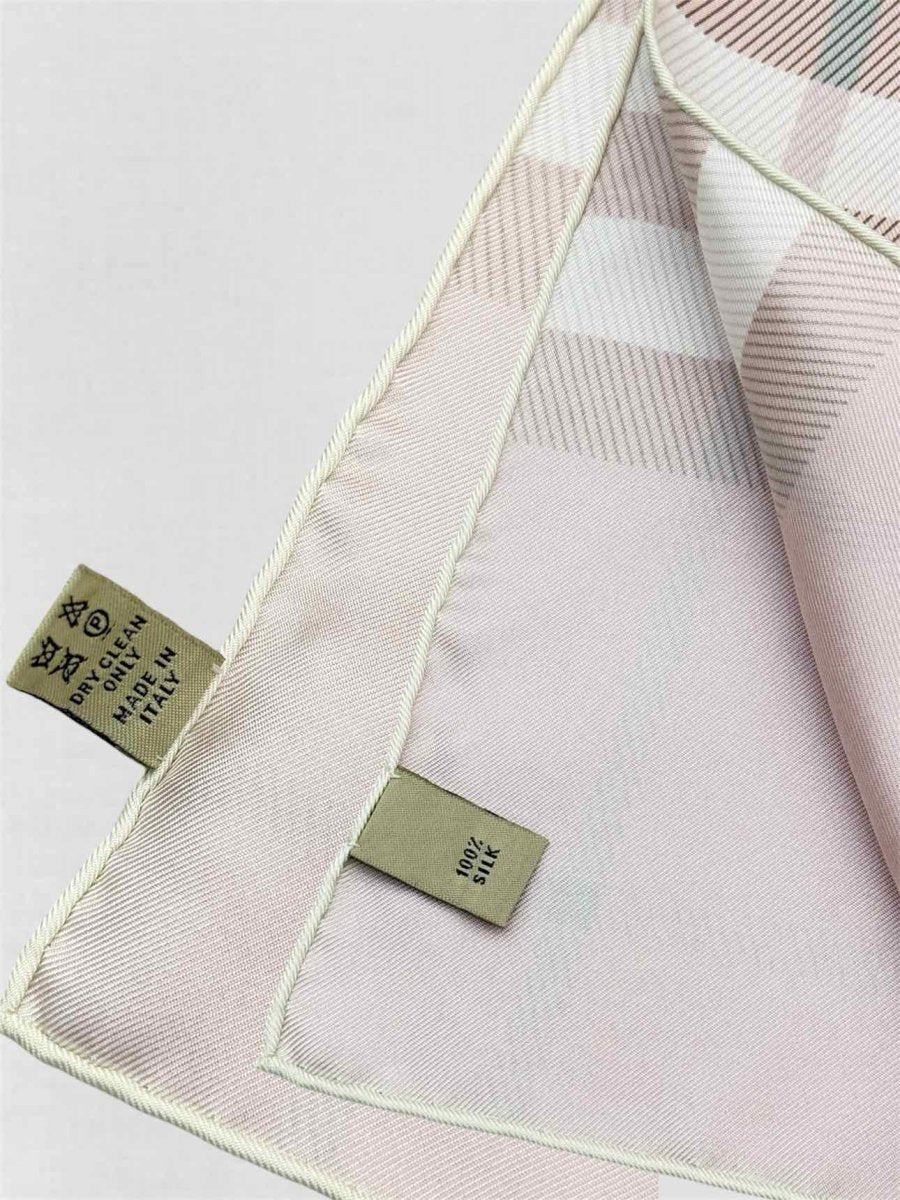 Pre-loved BURBERRY Pink Multicolor Nova Check Scarf at Reems Closet