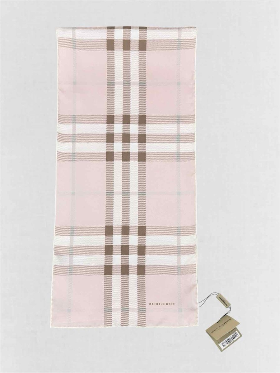 Pre-loved BURBERRY Pink Multicolor Nova Check Scarf at Reems Closet