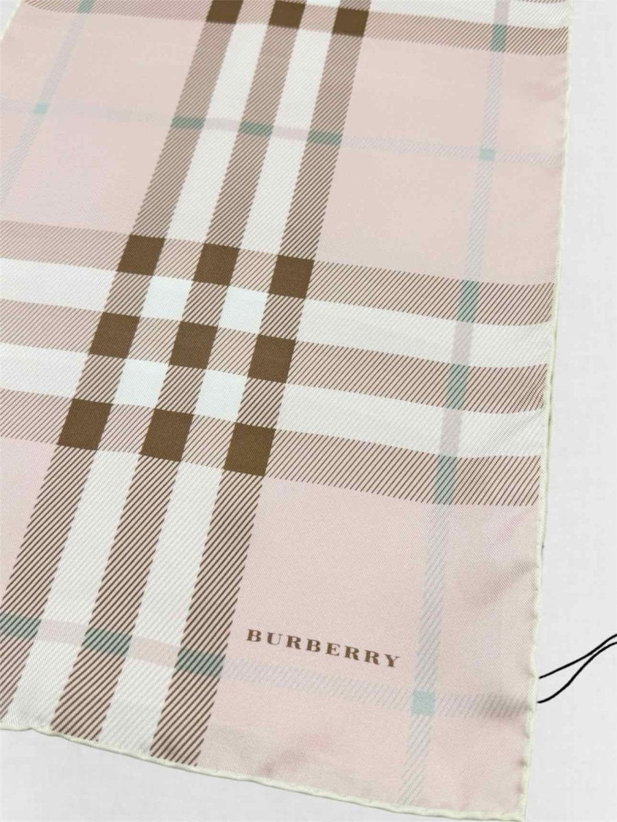 Pre-loved BURBERRY Pink Multicolor Nova Check Scarf at Reems Closet