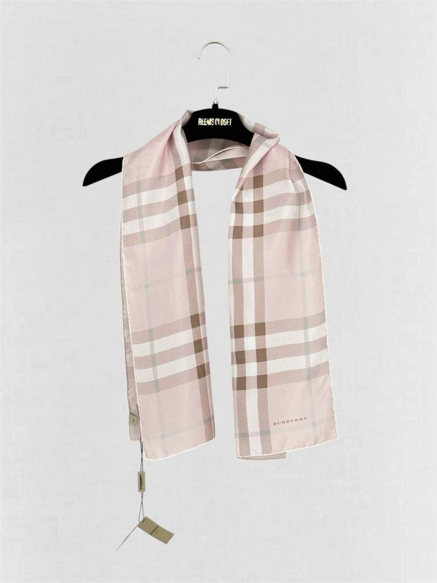 Pre-loved BURBERRY Pink Multicolor Nova Check Scarf at Reems Closet