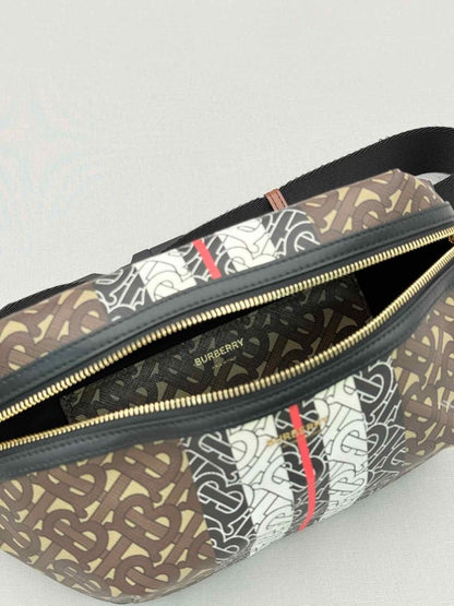 Pre-loved BURBERRY Sonny Bum Brown Multicolor Belt Bag at Reems Closet