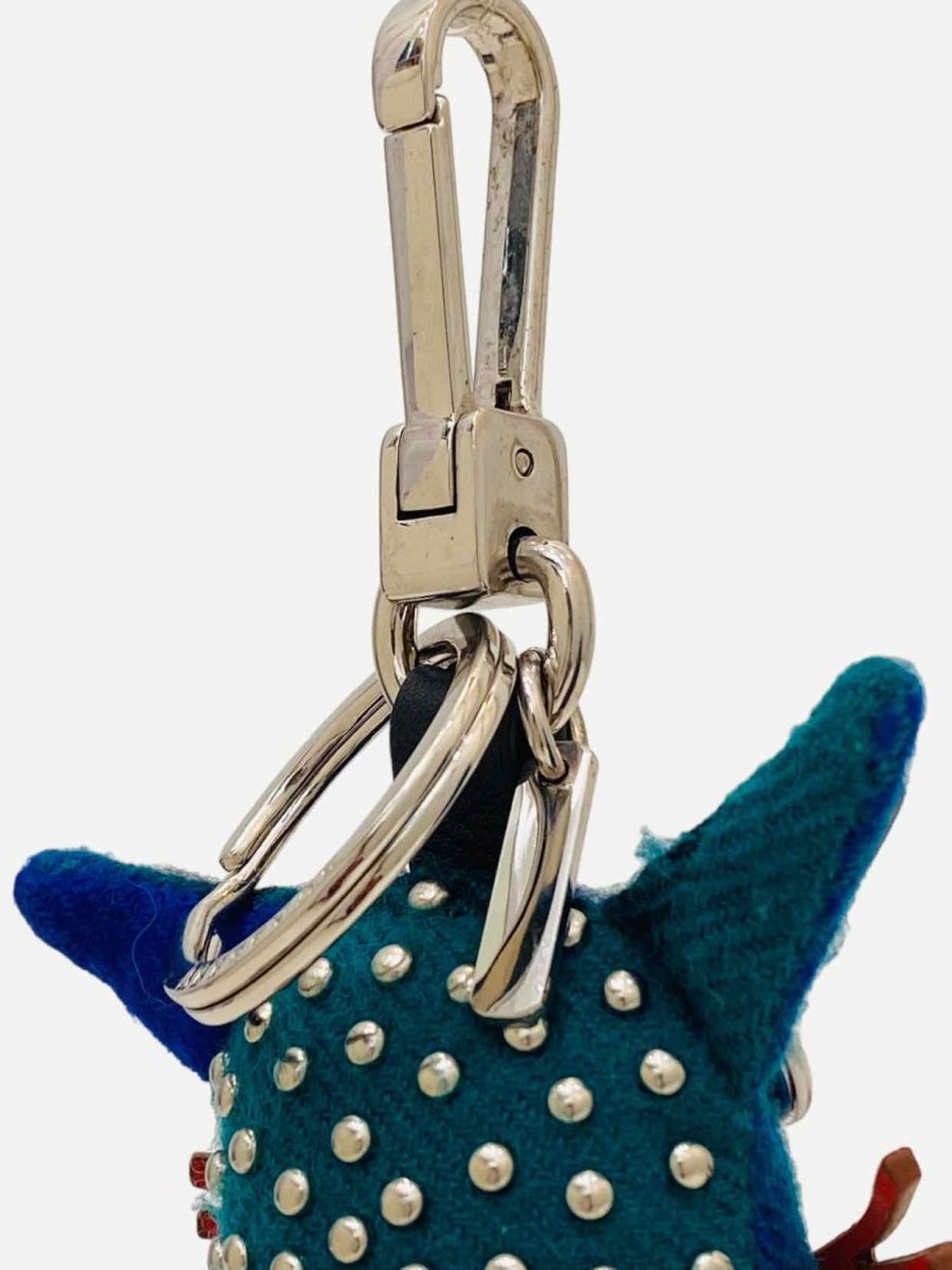 Pre - loved BURBERRY Studded Blue Multicolor Key Chain at Reems Closet