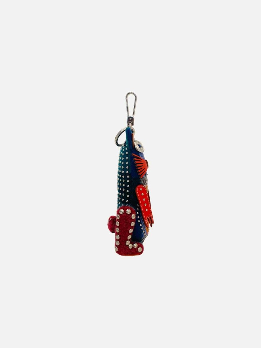 Pre - loved BURBERRY Studded Blue Multicolor Key Chain at Reems Closet