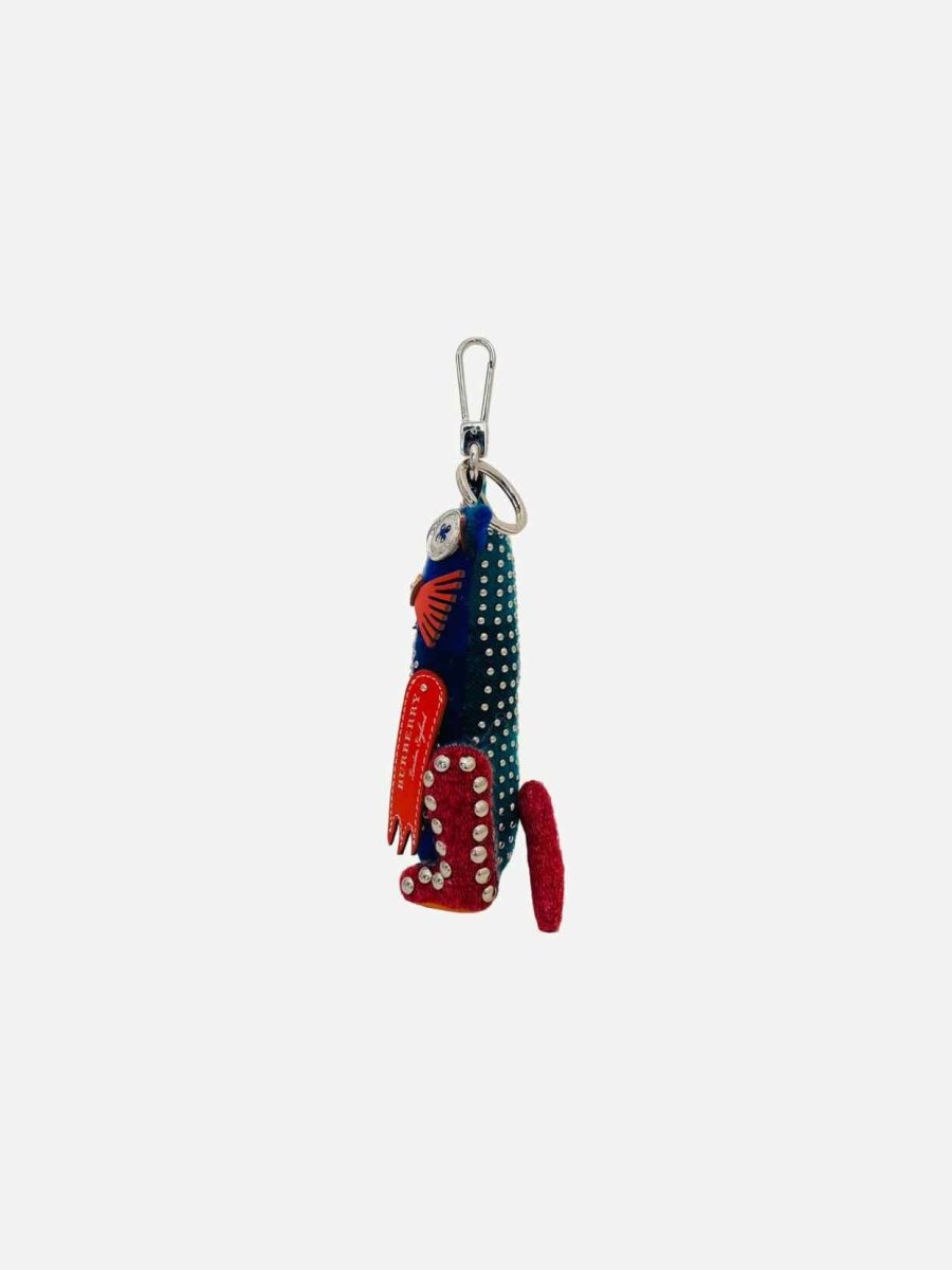 Pre - loved BURBERRY Studded Blue Multicolor Key Chain at Reems Closet