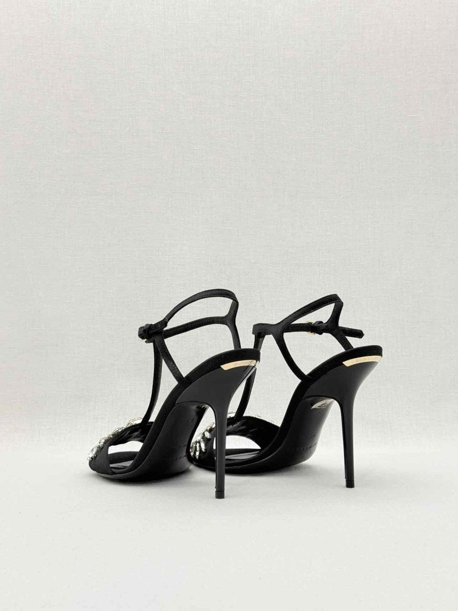 Pre - loved BURBERRY T Strap Black Size EU 38.5 Heeled Sandals at Reems Closet