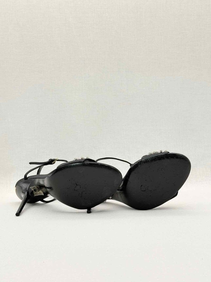 Pre - loved BURBERRY T Strap Black Size EU 38.5 Heeled Sandals at Reems Closet