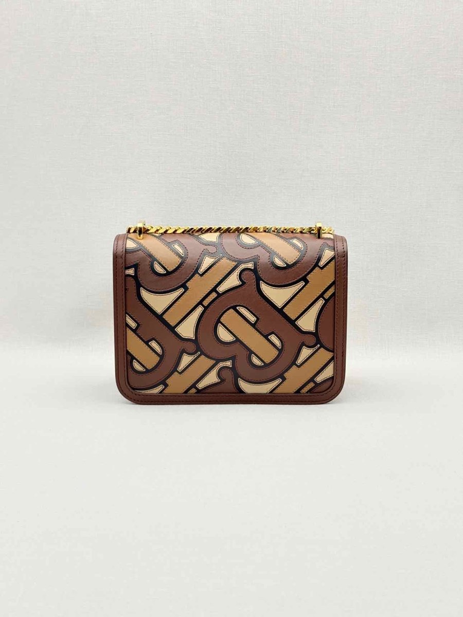 Pre-loved BURBERRY TB Flap Brown Multicolor Monogram Shoulder Bag at Reems Closet