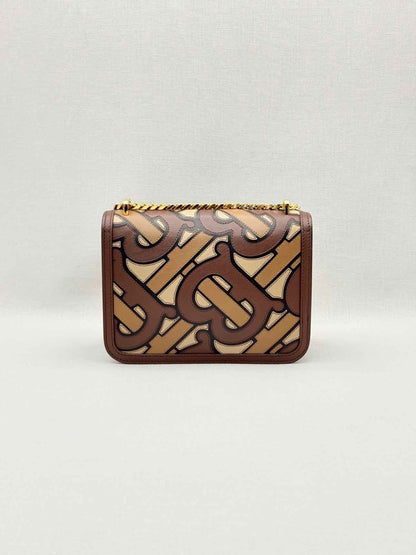 Pre-loved BURBERRY TB Flap Brown Multicolor Monogram Shoulder Bag at Reems Closet