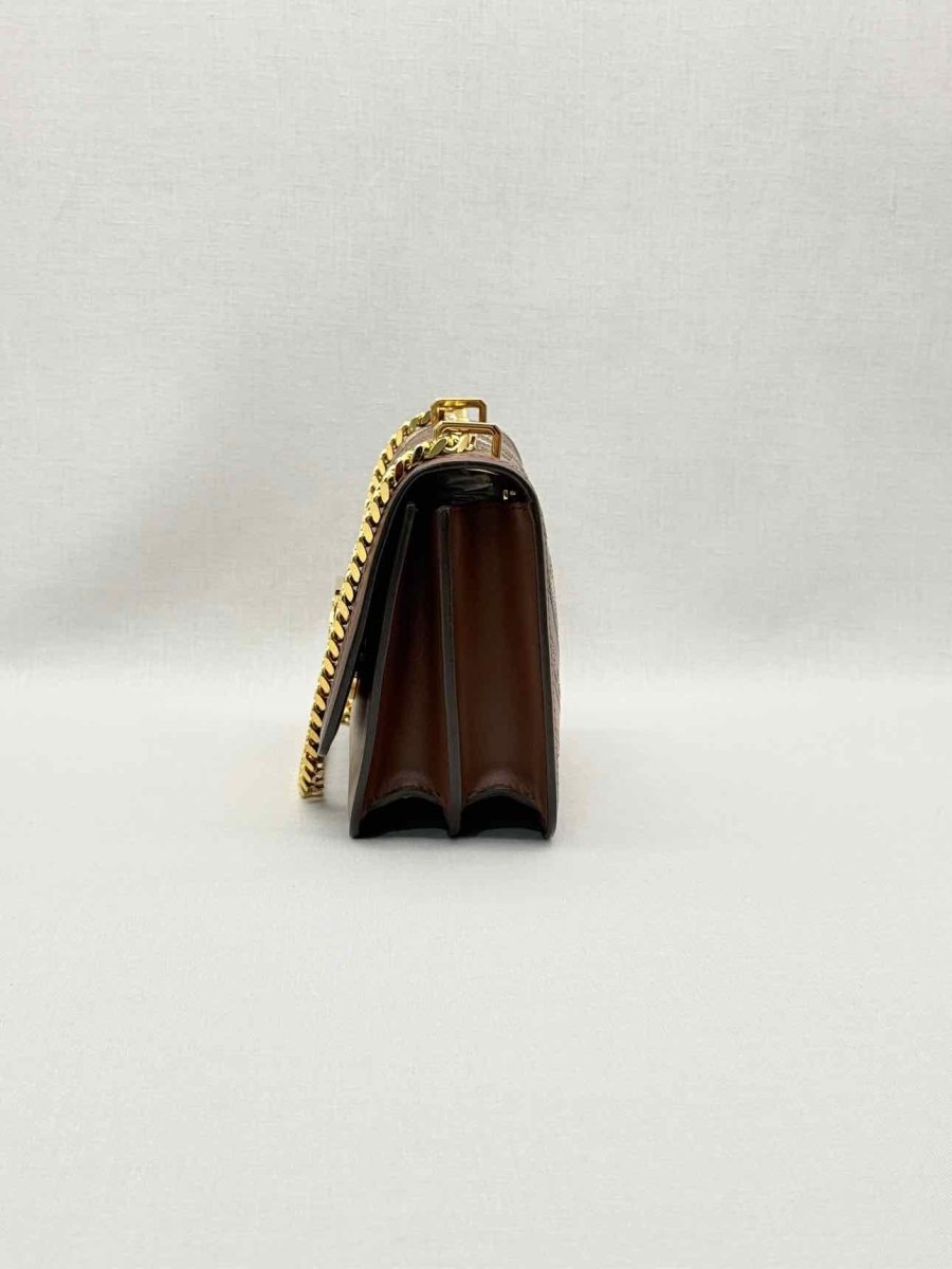 Pre-loved BURBERRY TB Flap Brown Multicolor Monogram Shoulder Bag at Reems Closet