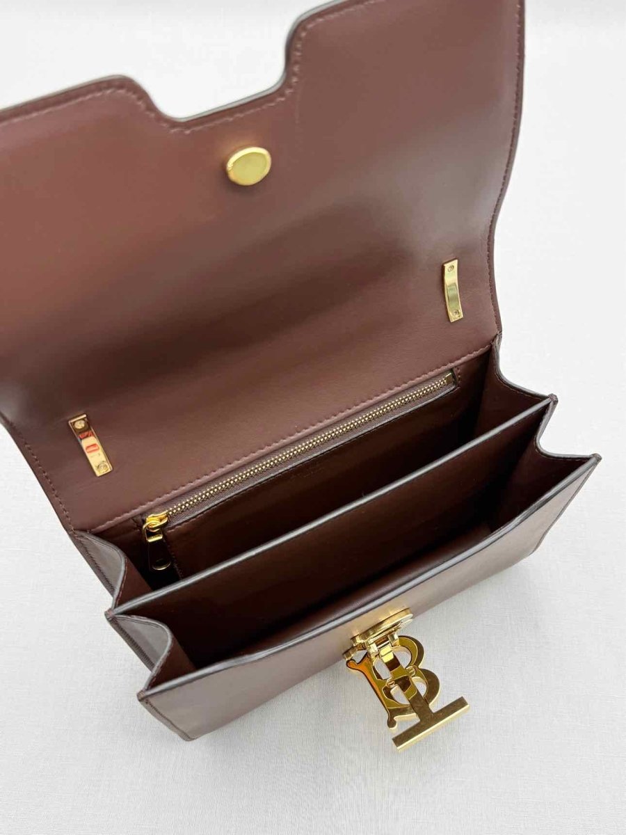 Pre-loved BURBERRY TB Flap Brown Multicolor Monogram Shoulder Bag at Reems Closet