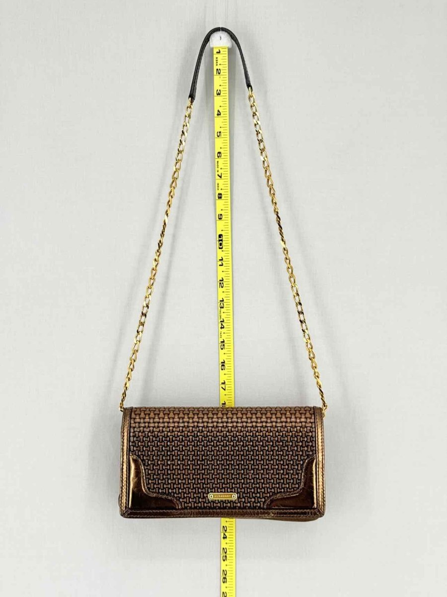 Pre - loved BURBERRY Wallet on Chain Brown Latticing Crossbody at Reems Closet