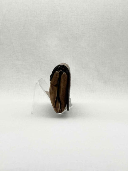 Pre - loved BURBERRY Wallet on Chain Brown Latticing Crossbody at Reems Closet