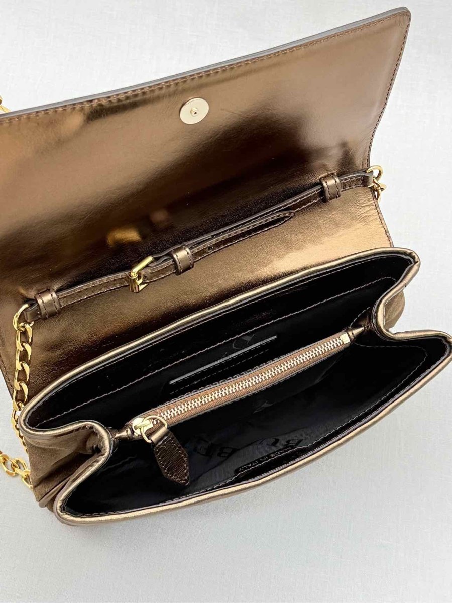 Pre - loved BURBERRY Wallet on Chain Brown Latticing Crossbody at Reems Closet