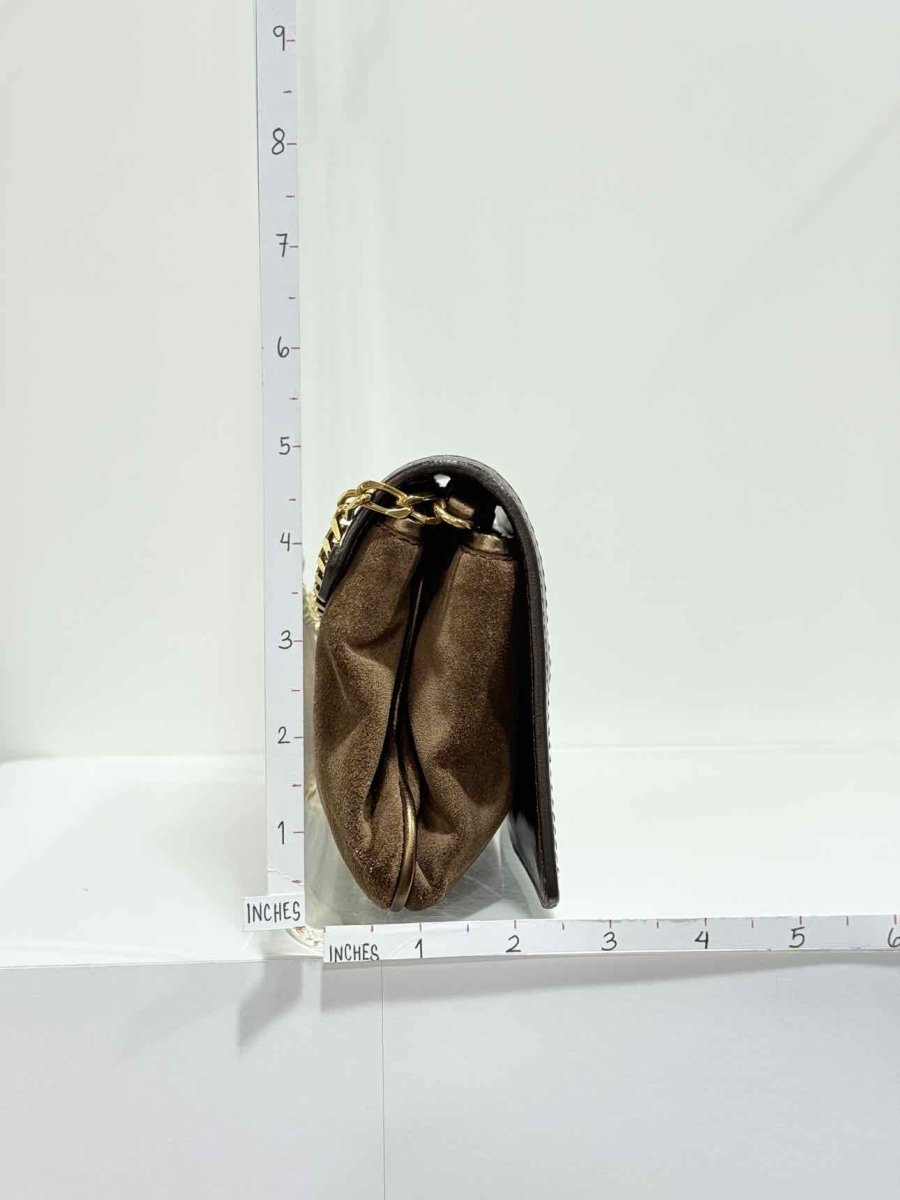 Pre - loved BURBERRY Wallet on Chain Brown Latticing Crossbody at Reems Closet