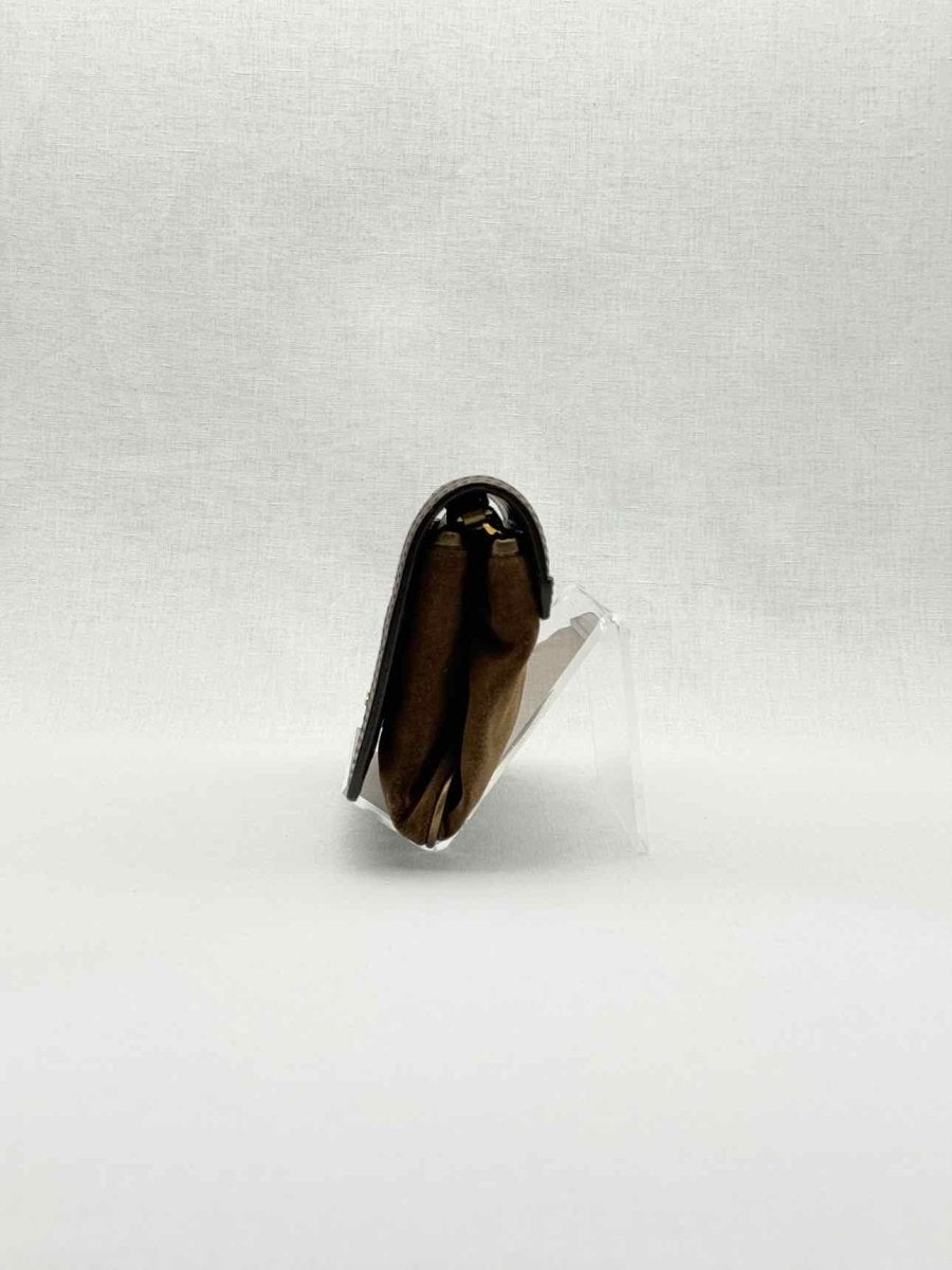 Pre - loved BURBERRY Wallet on Chain Brown Latticing Crossbody at Reems Closet