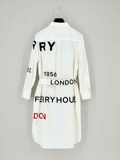 Pre - loved BURBERRY White Size US 6 Knee Length Dress at Reems Closet