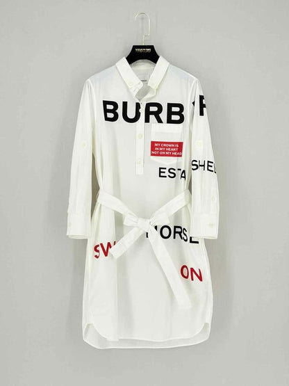Pre - loved BURBERRY White Size US 6 Knee Length Dress at Reems Closet