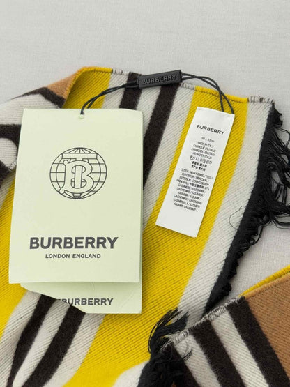 Pre - loved BURBERRY Yellow Monogram Scarf at Reems Closet