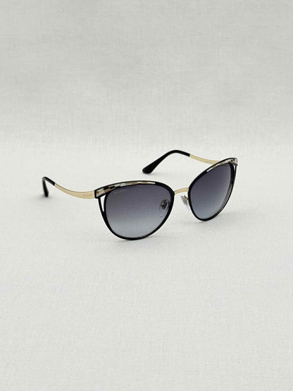 Pre - loved BVLGARI Black & Gold Sunglasses at Reems Closet