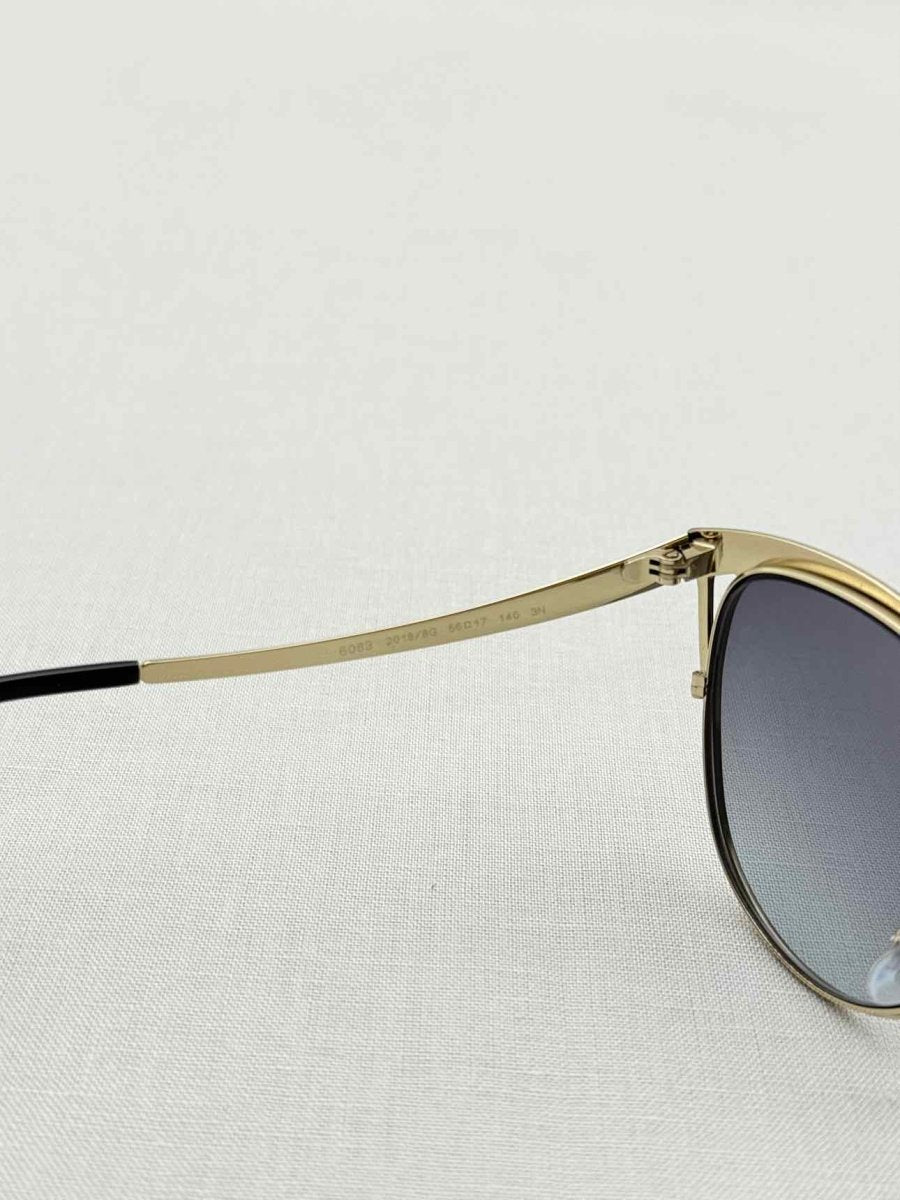 Pre - loved BVLGARI Black & Gold Sunglasses at Reems Closet