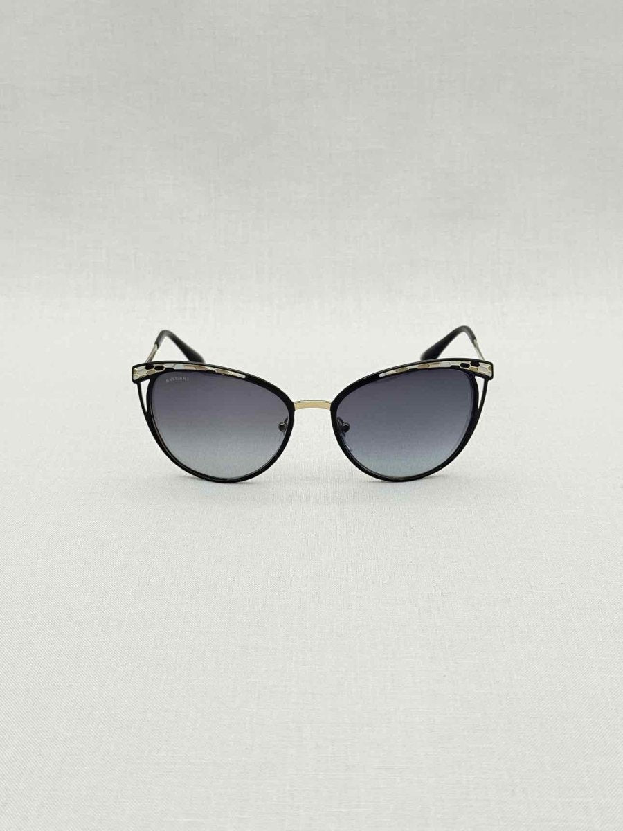 Pre - loved BVLGARI Black & Gold Sunglasses at Reems Closet