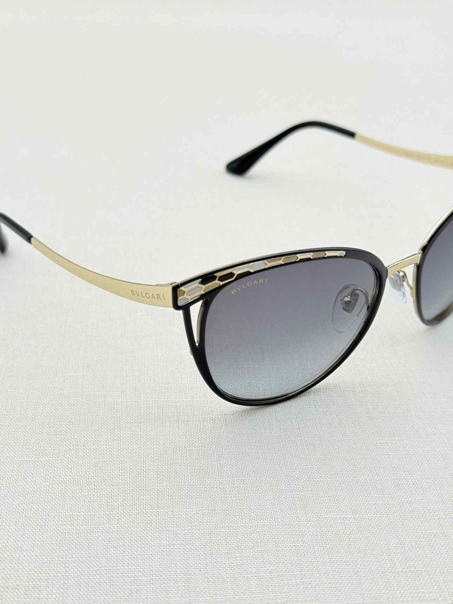 Pre - loved BVLGARI Black & Gold Sunglasses at Reems Closet