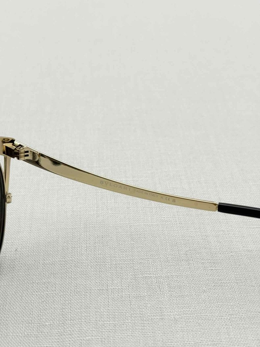 Pre - loved BVLGARI Black & Gold Sunglasses at Reems Closet