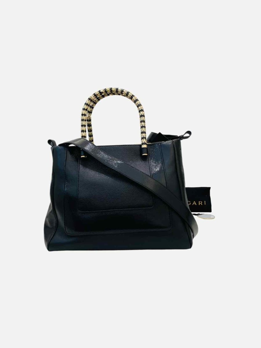 Pre - loved BVLGARI Black Tote Bag at Reems Closet