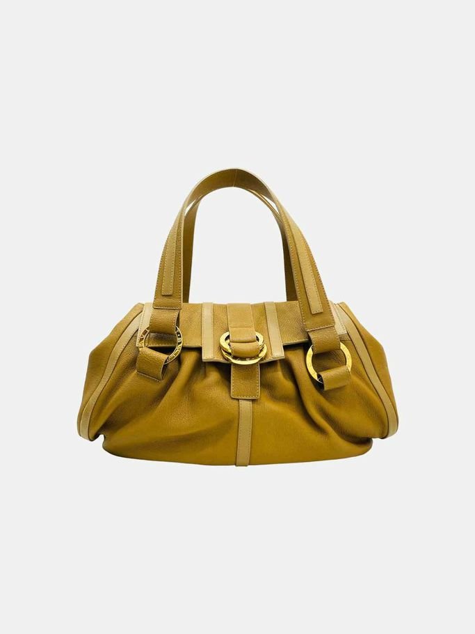 Pre - loved BVLGARI Chandra Tan Shoulder Bag at Reems Closet