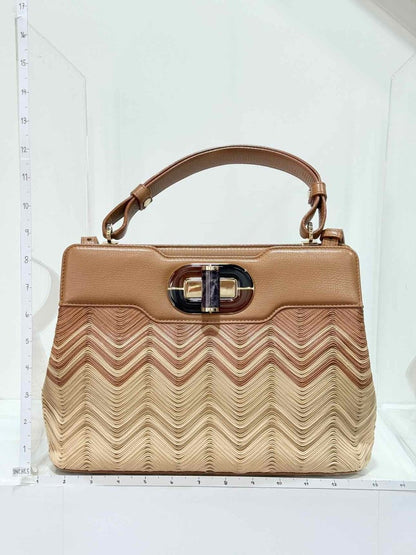 Pre - loved BVLGARI Isabella Rossellini Tricolor Top Handle at Reems Closet