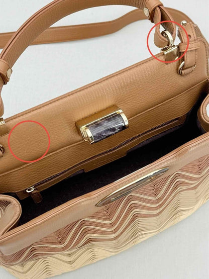 Pre - loved BVLGARI Isabella Rossellini Tricolor Top Handle at Reems Closet