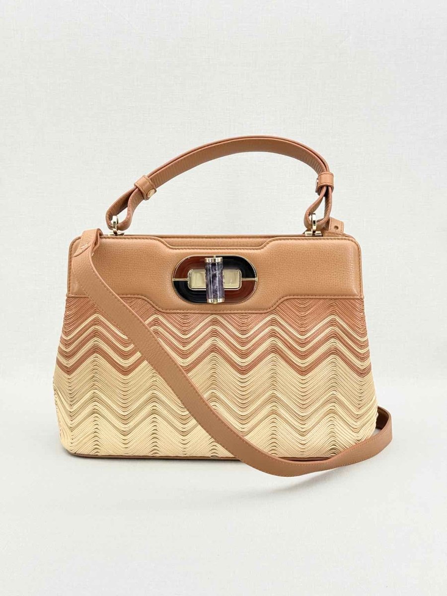 Pre - loved BVLGARI Isabella Rossellini Tricolor Top Handle at Reems Closet