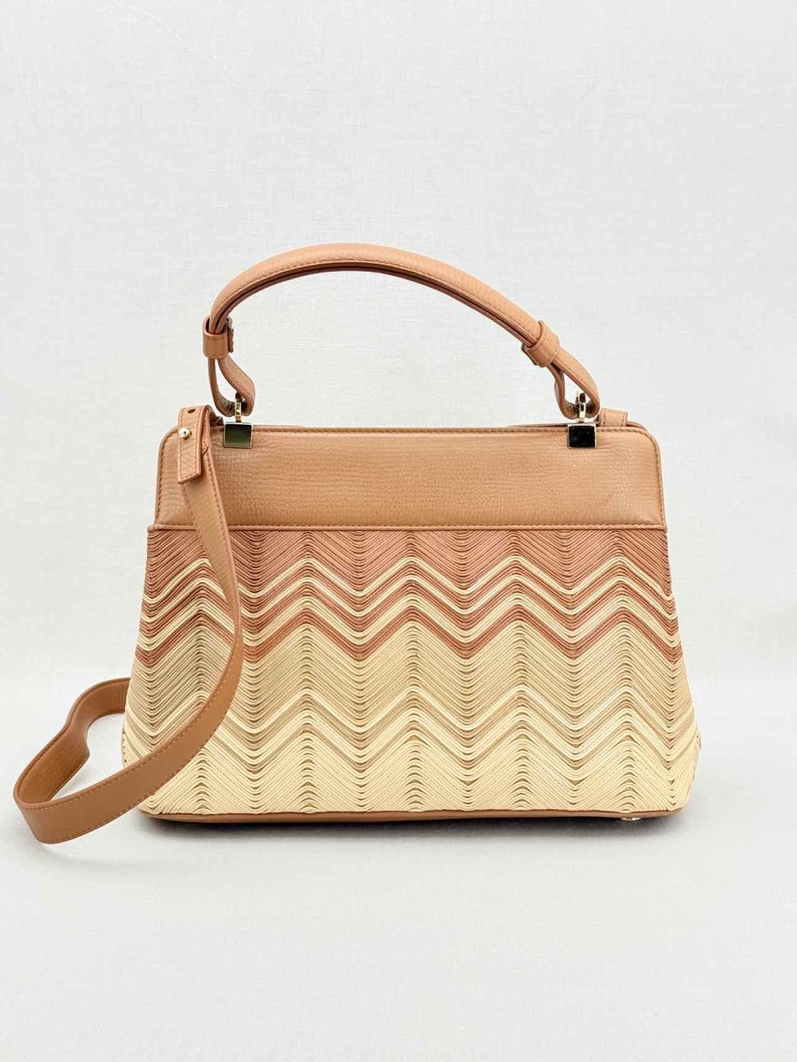 Pre - loved BVLGARI Isabella Rossellini Tricolor Top Handle at Reems Closet