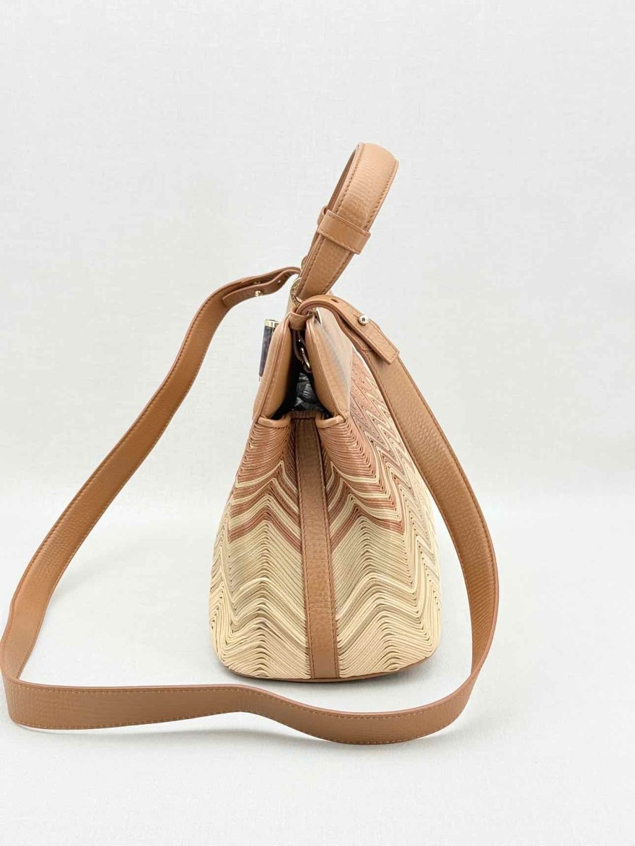 Pre - loved BVLGARI Isabella Rossellini Tricolor Top Handle at Reems Closet