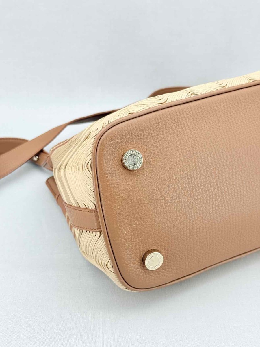 Pre - loved BVLGARI Isabella Rossellini Tricolor Top Handle at Reems Closet