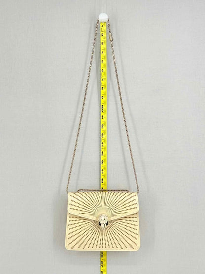 Pre - loved BVLGARI Serpenti Beige Laser Cut Crossbody at Reems Closet