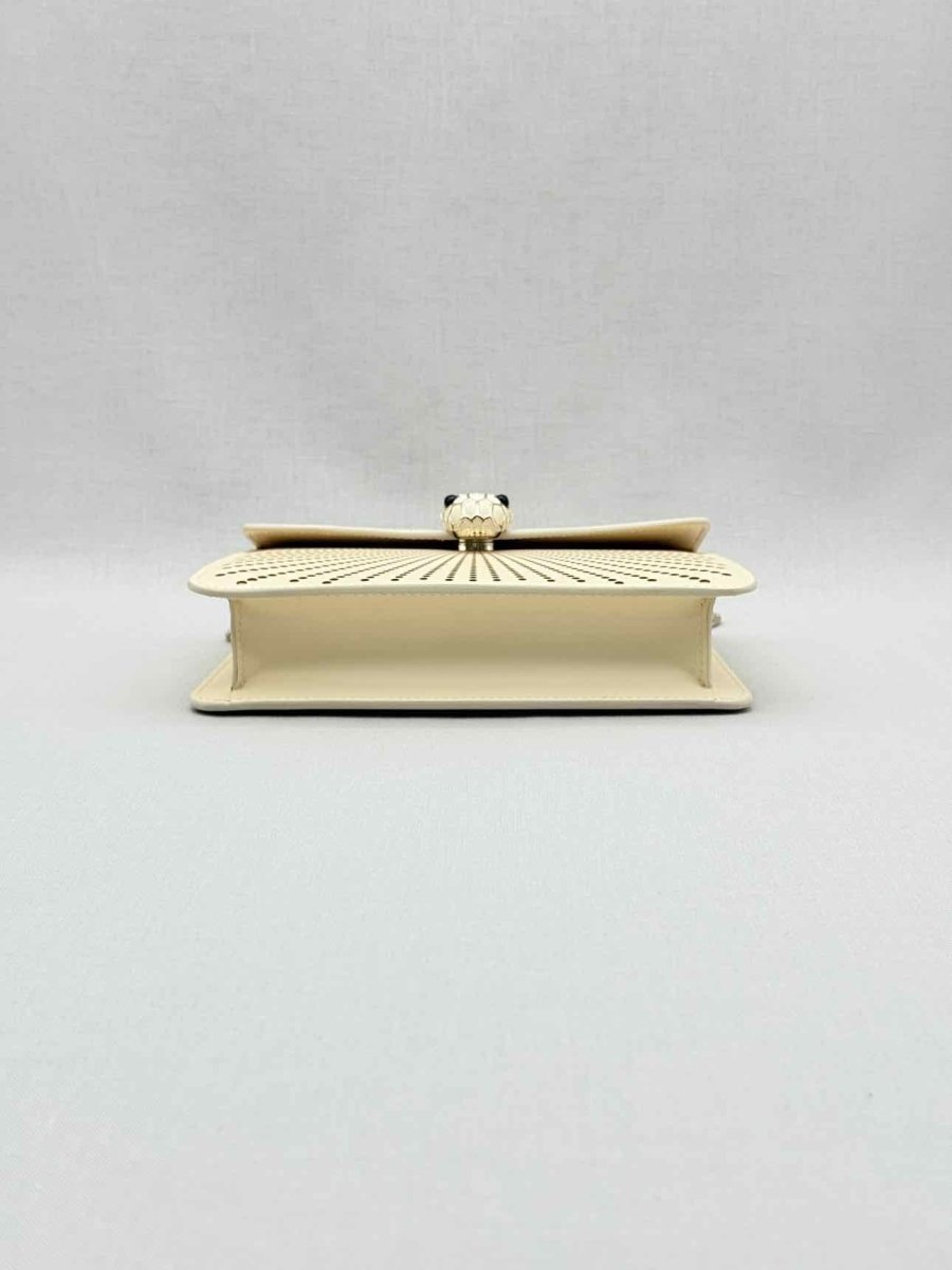 Pre - loved BVLGARI Serpenti Beige Laser Cut Crossbody at Reems Closet
