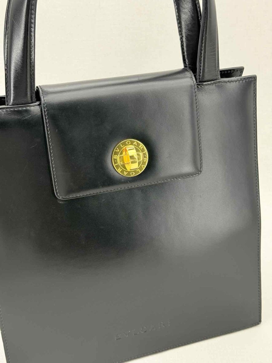 Pre - loved BVLGARI Vintage Black Top Handle at Reems Closet