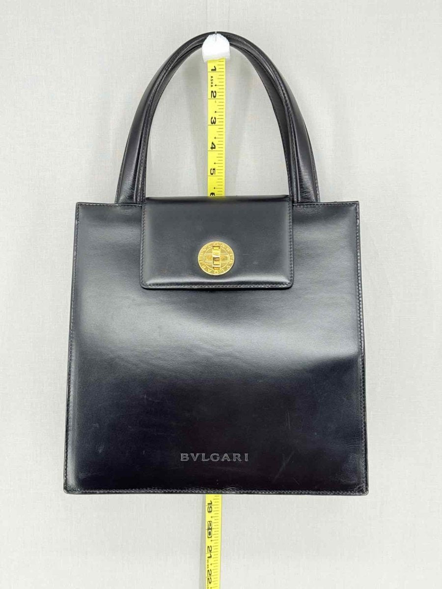 Pre - loved BVLGARI Vintage Black Top Handle at Reems Closet