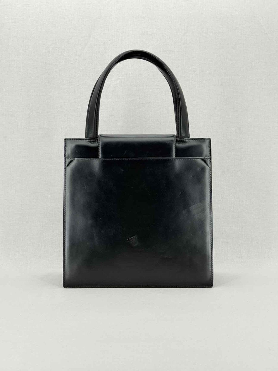 Pre - loved BVLGARI Vintage Black Top Handle at Reems Closet