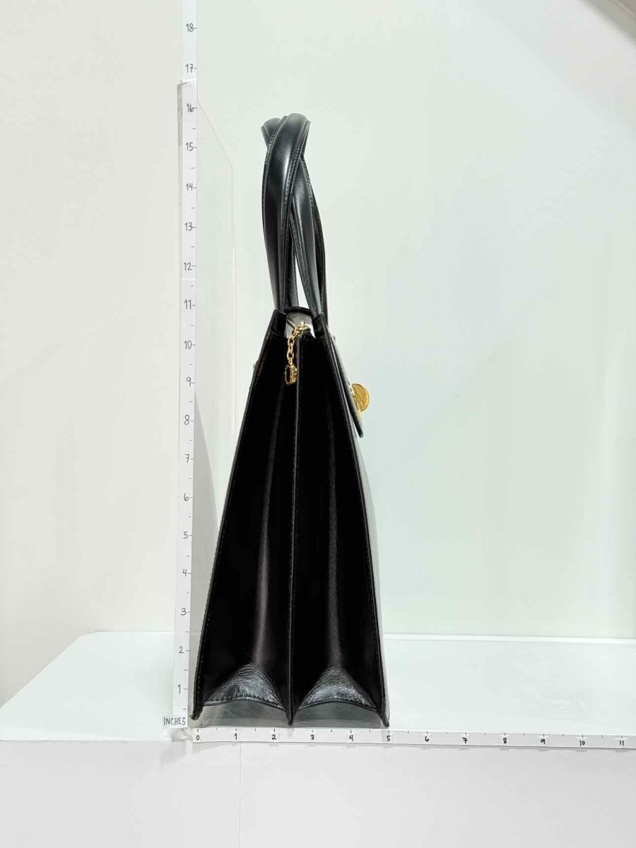 Pre - loved BVLGARI Vintage Black Top Handle at Reems Closet